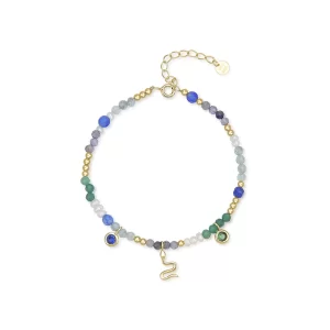 PULSERA AMAAL LUXENTER PLATA  BAÑO DE ORO Y PIEDRAS
