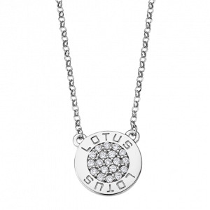 COLLAR LOTUS TRENDY PLATA DE LEY CIRCONITAS