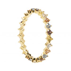 ANILLO PDPAOLA SAGE PLATA BAÑO ORO PIEDRAS