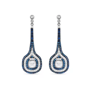 PENDIENTES LUXENTER HUNKA PLATA BAÑO RODIO Y CIRCONITAS