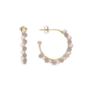 PENDIENTES LUXENTER LINLY PLATA BAÑO ORO PIEDRAS COLOR