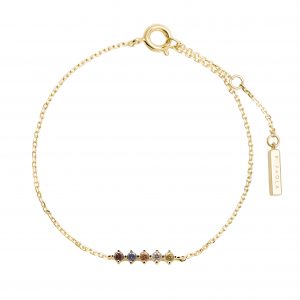 PULSERA PDPAOLA SAGE PLATA BAÑO ORO PIEDRAS COLORES