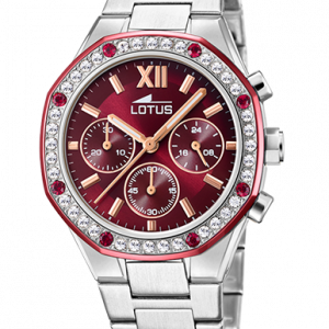 RELOJ LOTUS BURDEOS ACERO