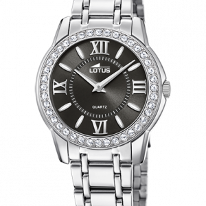 RELOJ LOTUS ESFERA NEGRA ACERO