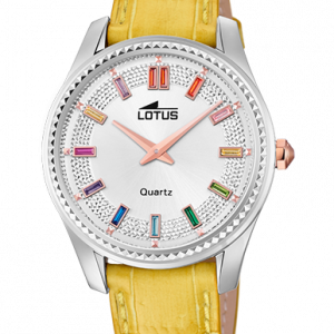 RELOJ LOTUS ACERO CORREA AMARILLA
